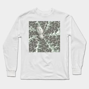 Mandelbrot Set Fractal Art Web and Huntsman Spider in Mint Green Long Sleeve T-Shirt